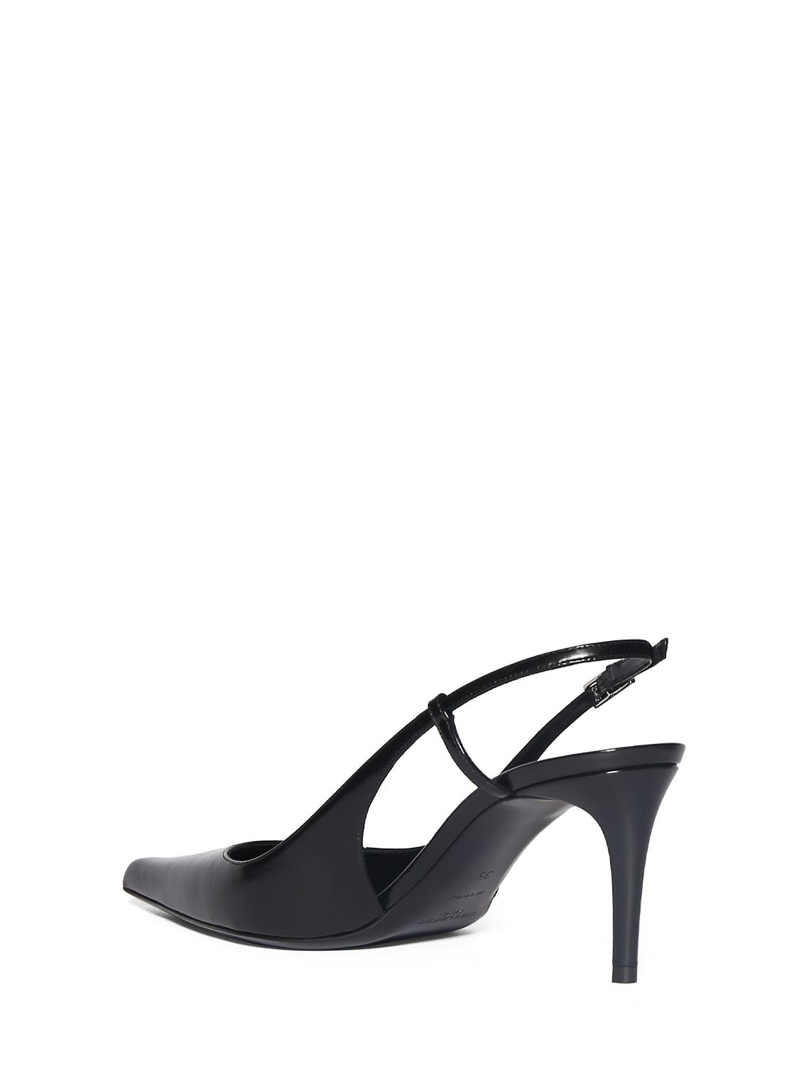 Shop Saint Laurent 70mm Vendome Leather Slingback Pumps In Black