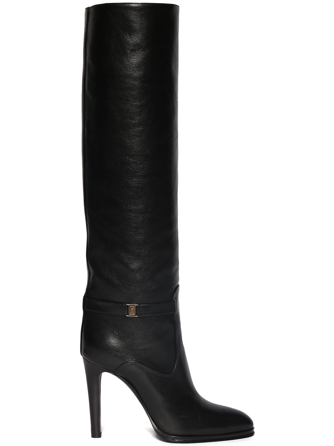 Shop Saint Laurent 100mm Diane Leather Boots In Black