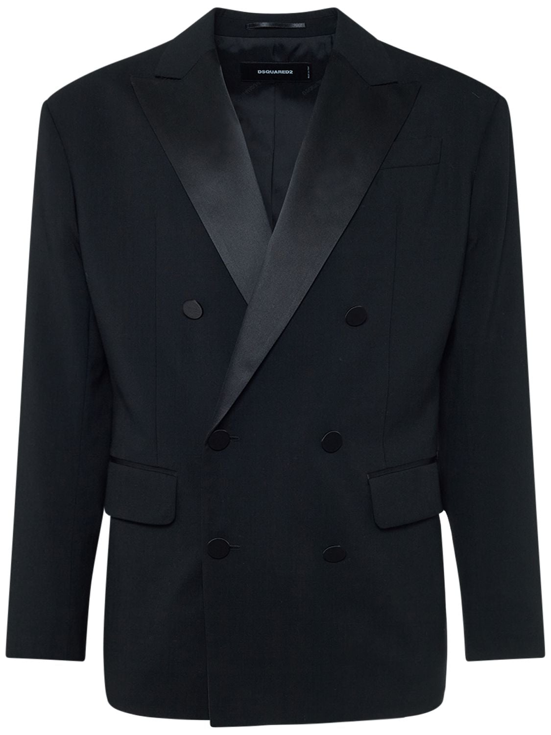 Image of Double Breasted Stretch Wool Jacket