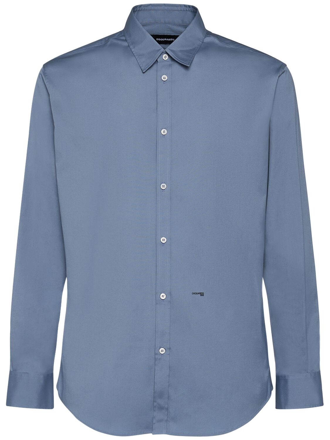 Dsquared2 Stretch Cotton Poplin Shirt In Cloudy Grey