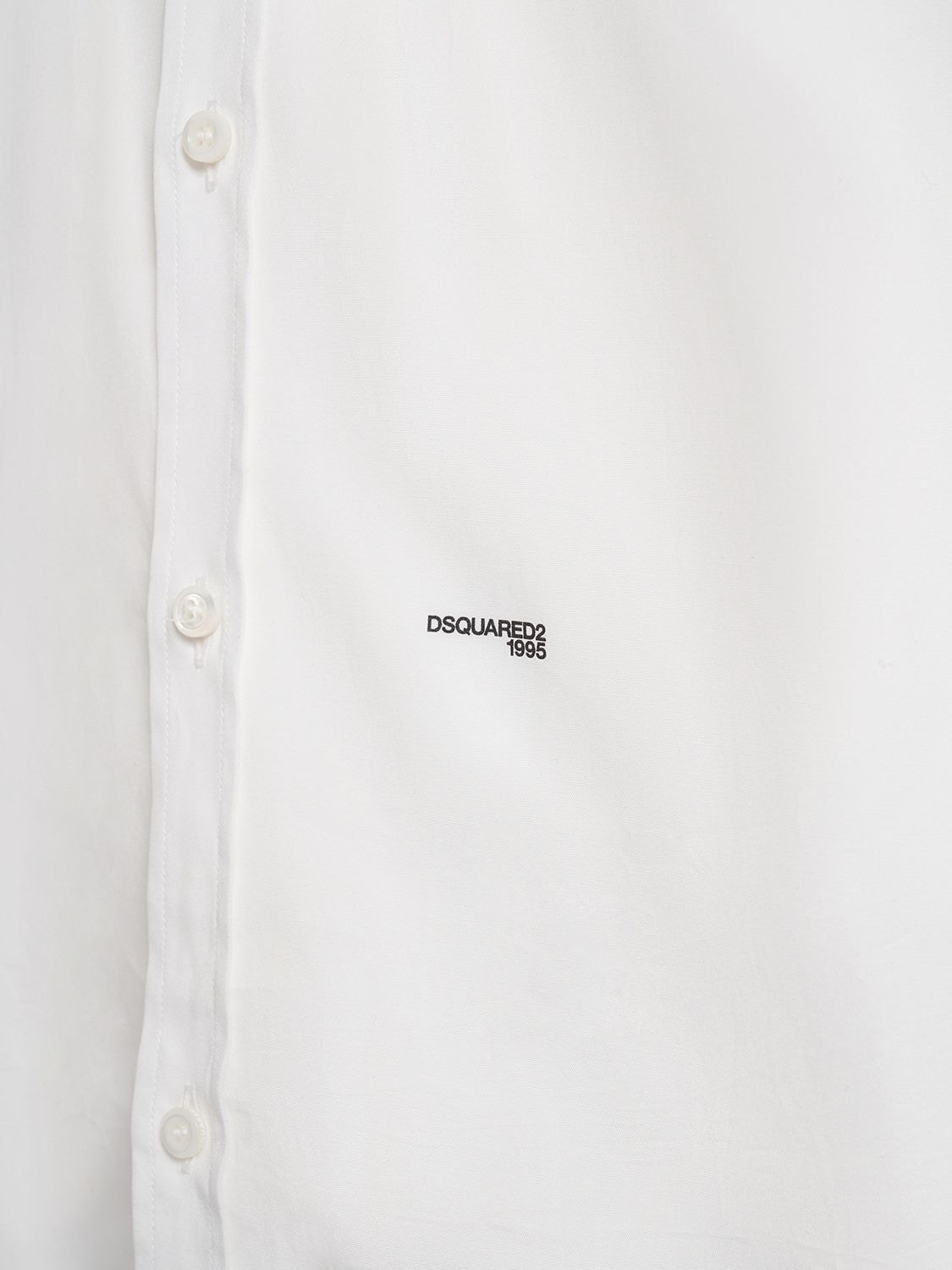 Shop Dsquared2 Stretch Cotton Poplin Shirt In White