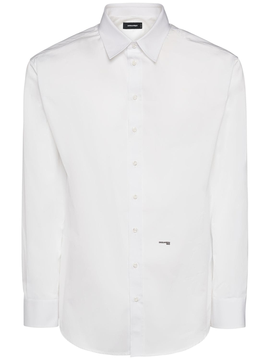 Dsquared2 Cotton Poplin Logo Shirt In White