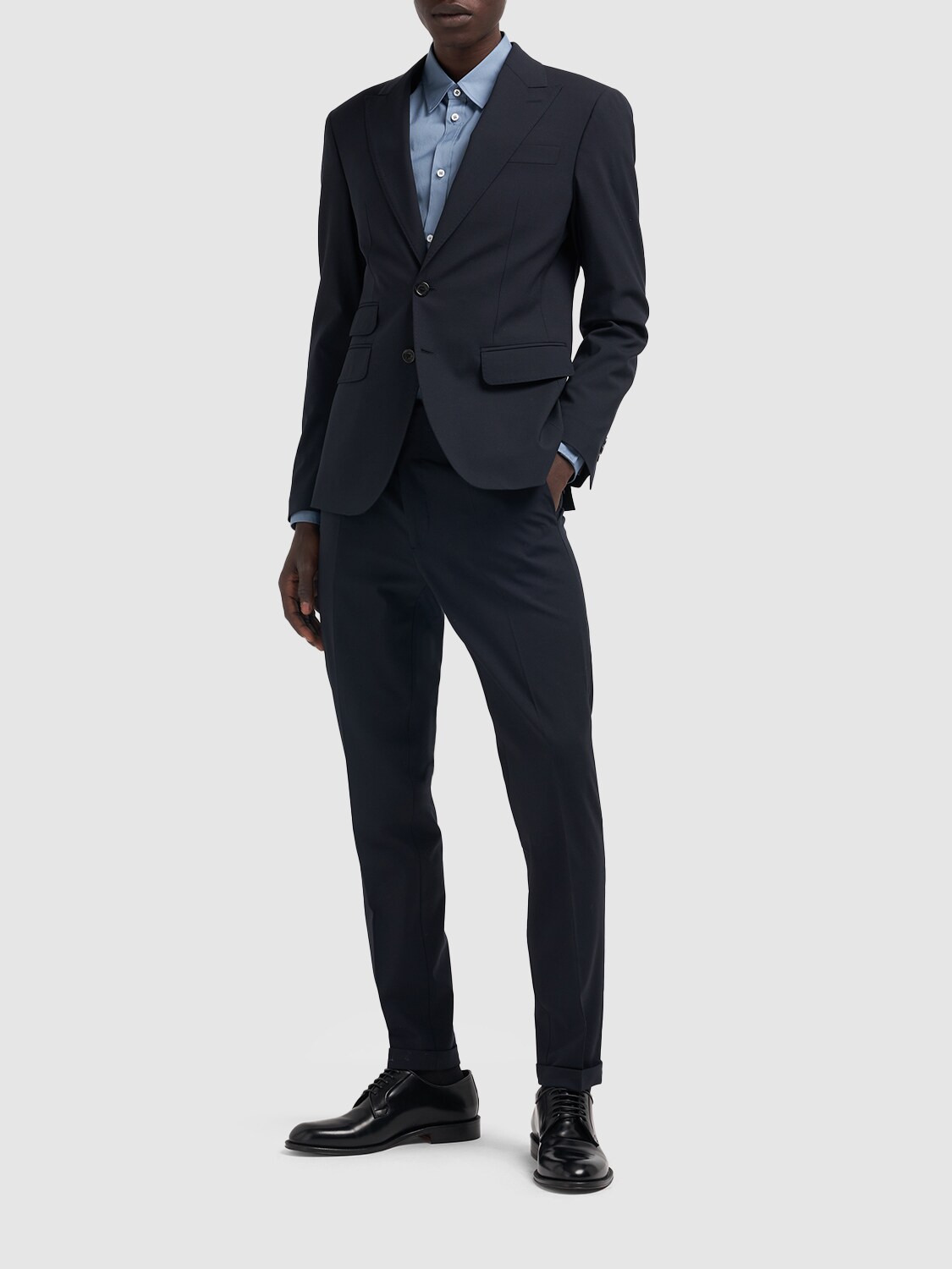 Shop Dsquared2 London Stretch Wool Suit In Navy
