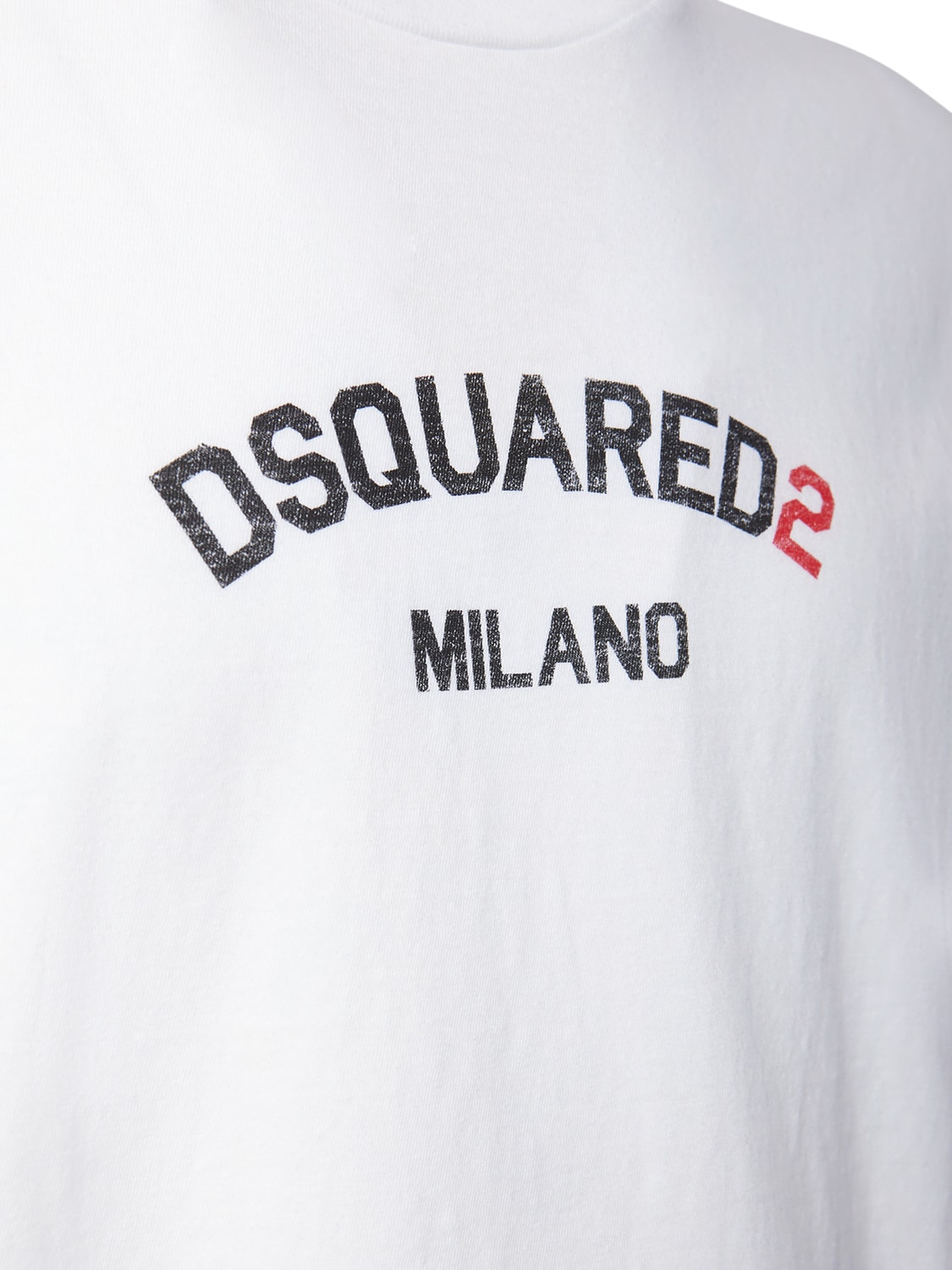 Shop Dsquared2 Japanese Cotton Jersey T-shirt W/logo In White