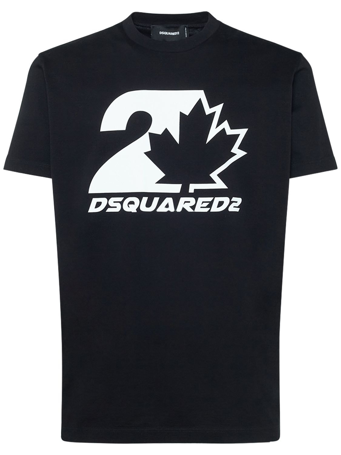 Dsquared2 Printed Cotton Jersey T-shirt In Black