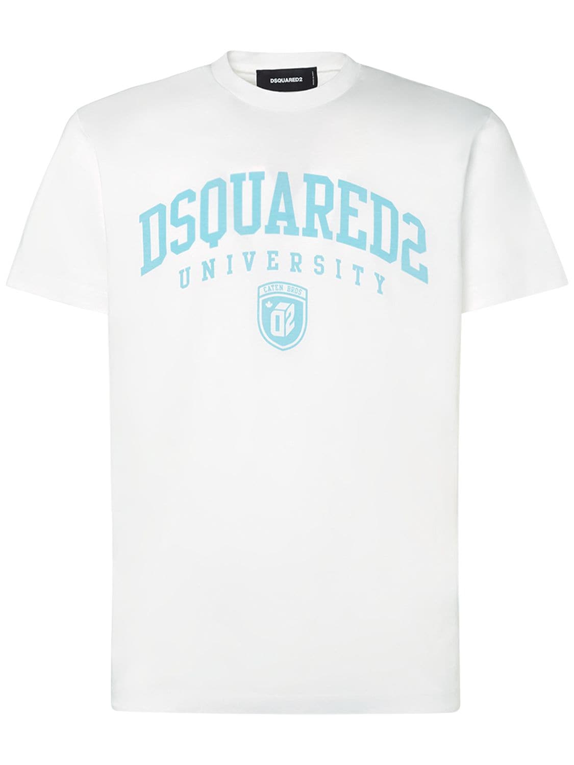 Dsquared2 University Logo Cotton Jersey T-shirt In White