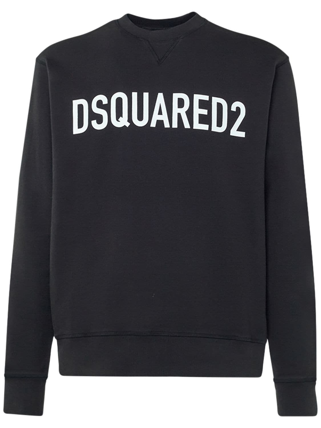 Dsquared2 Logo Cotton Jersey Sweatshirt In Black