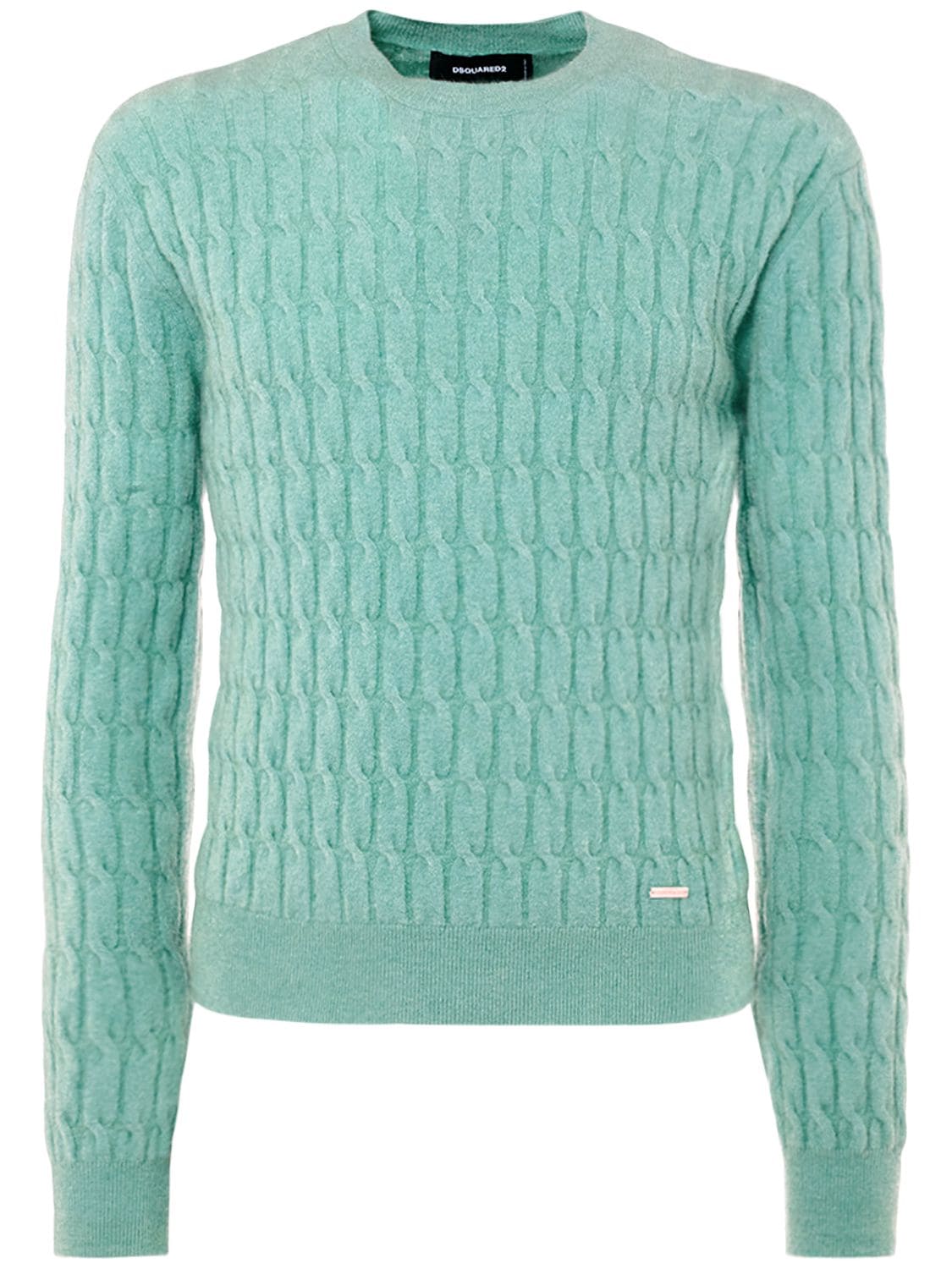 Image of Cable Knit Mohair Blend Sweater
