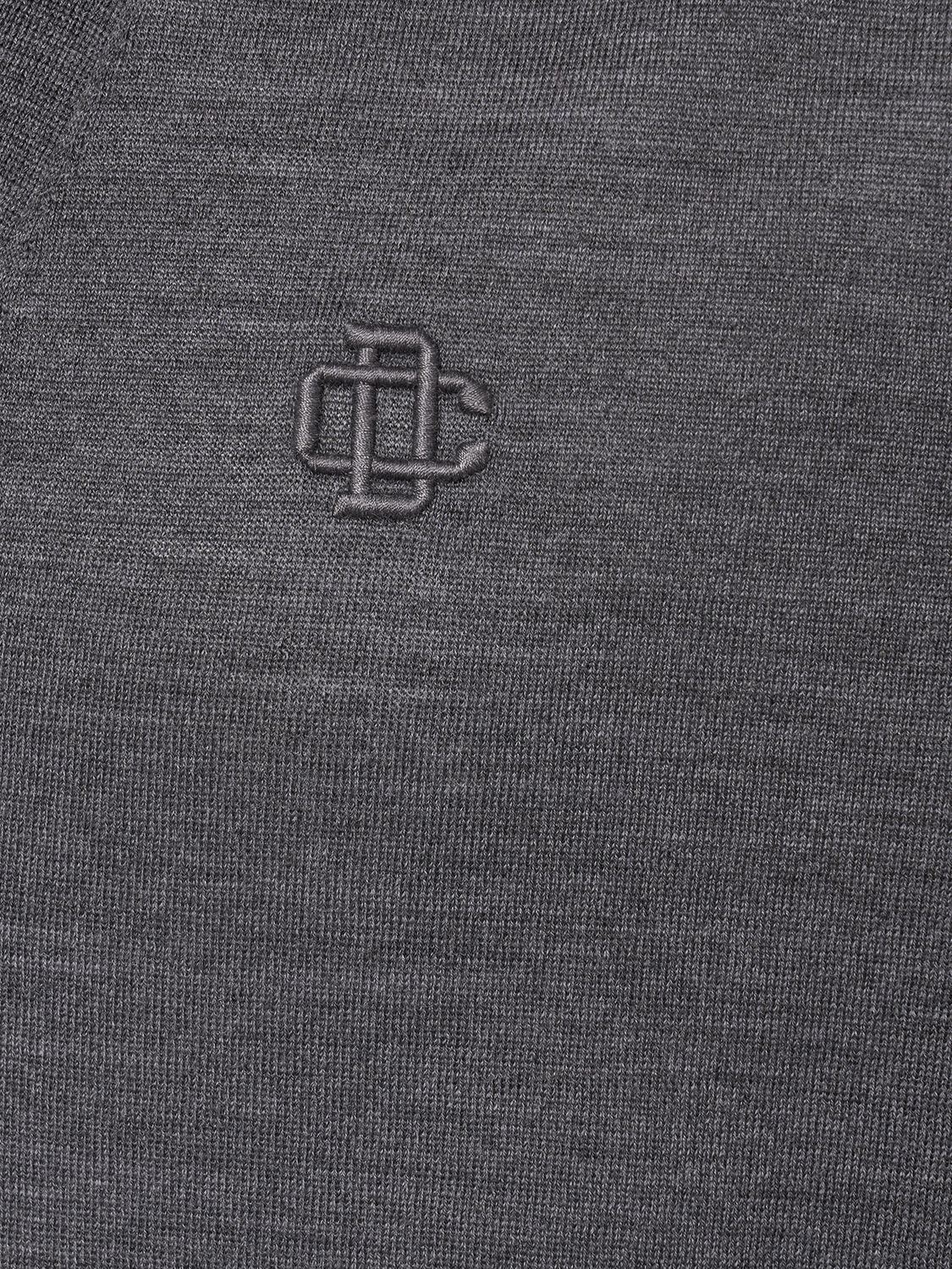 Shop Dsquared2 Virgin Wool Cardigan W/logo In Dark Grey