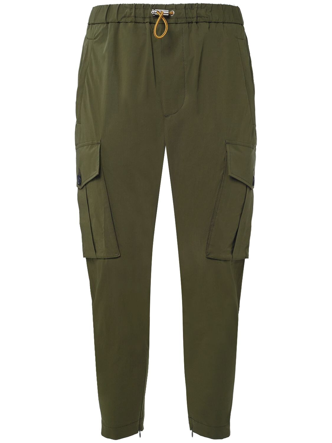 Dsquared2 Stretch Cotton Jogger Pants In Olive Green