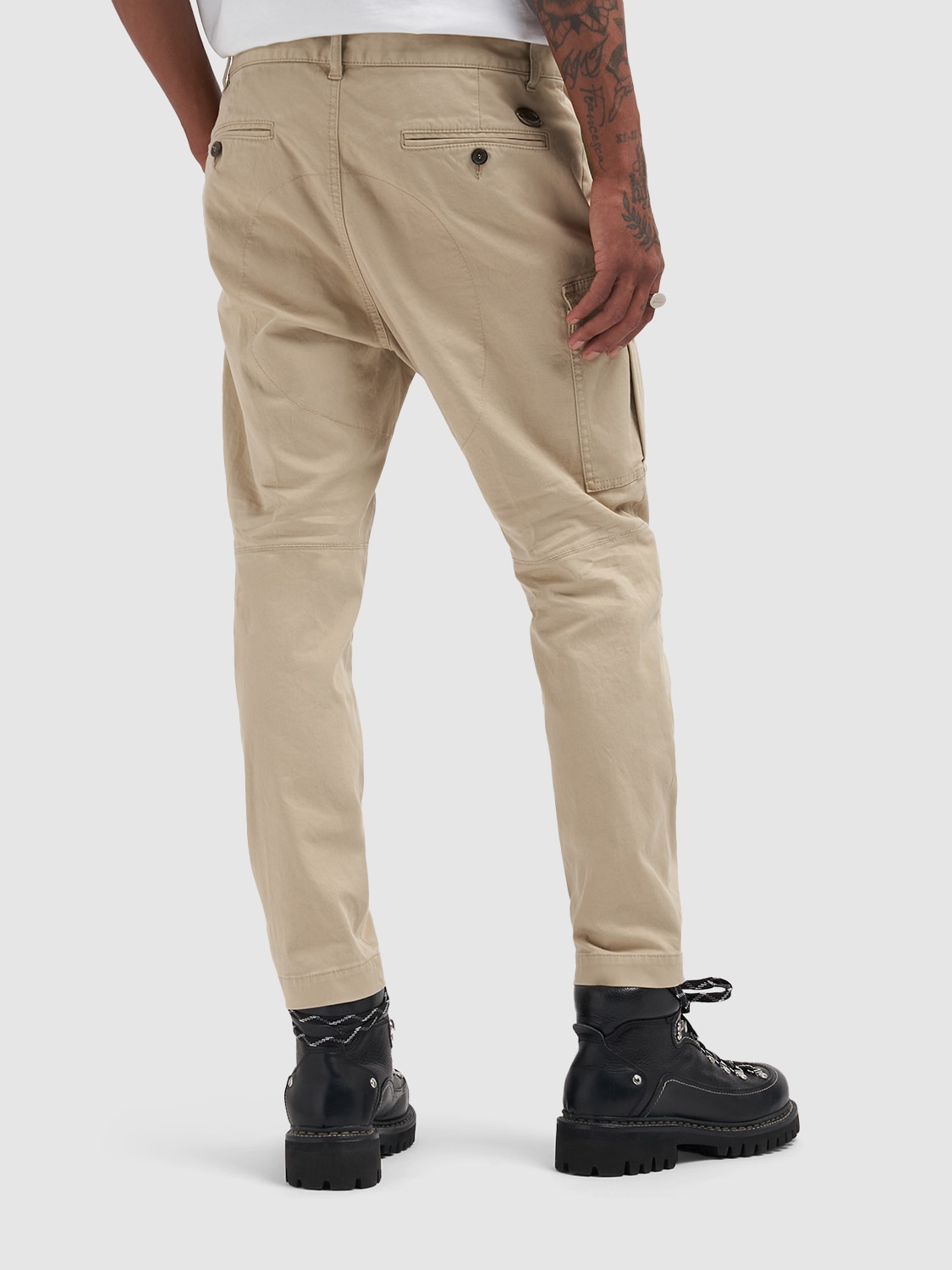 Shop Dsquared2 Sexy Cargo Stretch Cotton Pants In Desert Tan