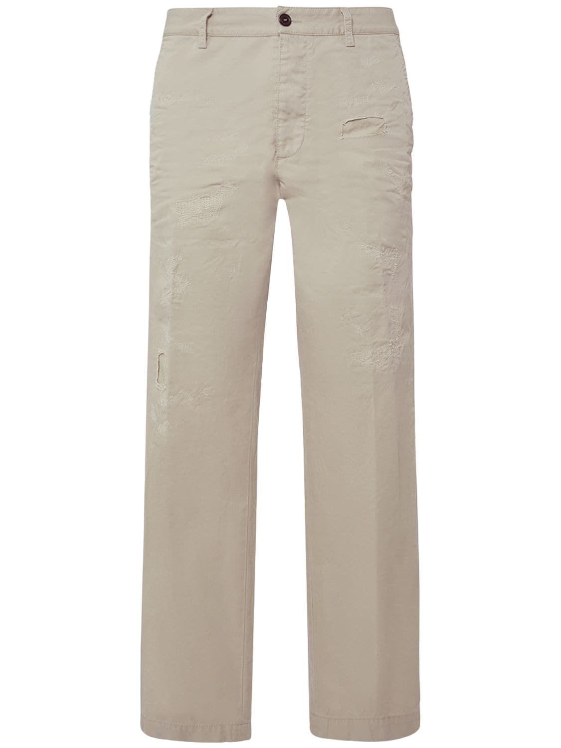 Dsquared2 Relaxed Fit Cotton Twill Pants In Light Taupe