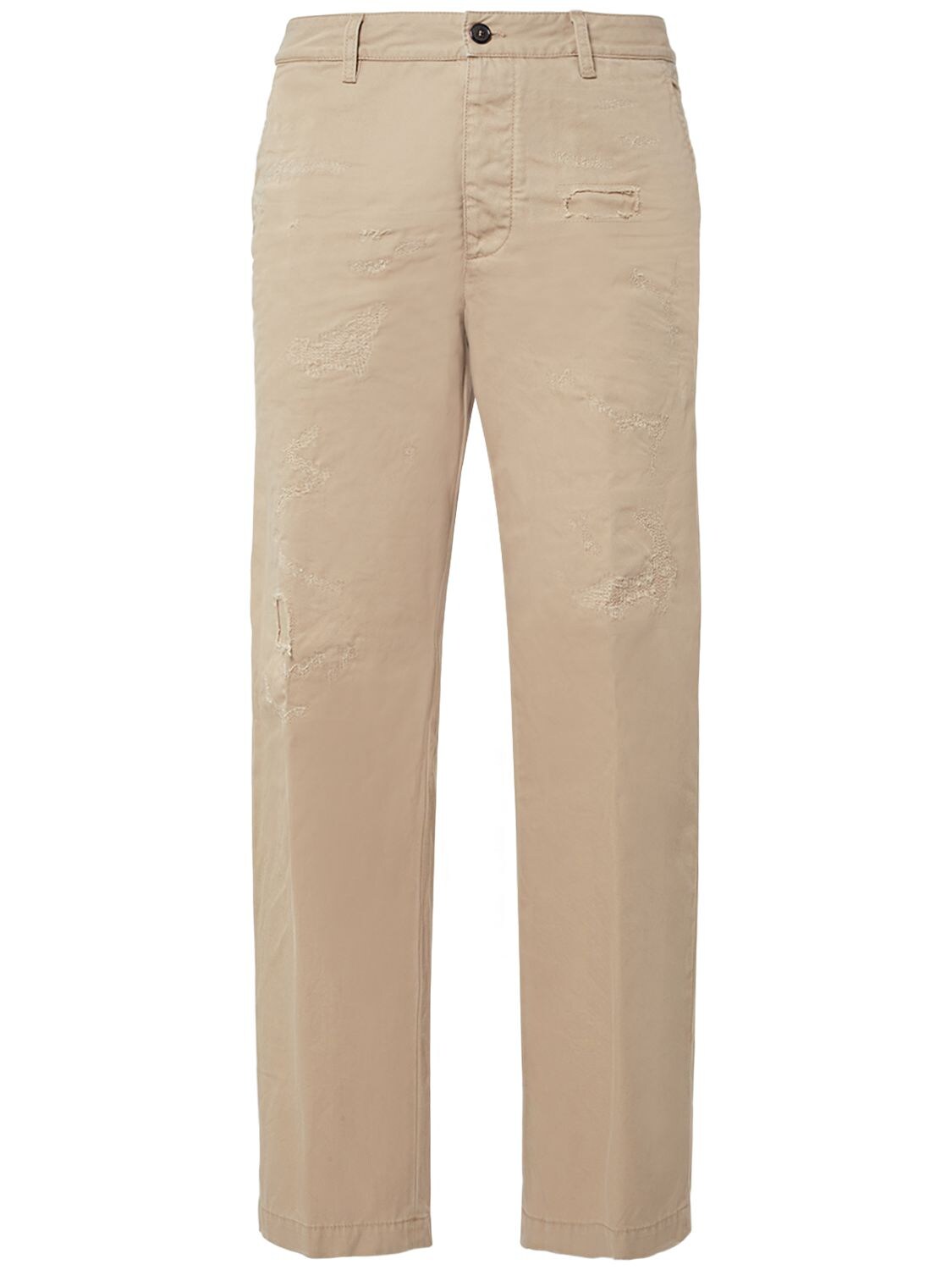 Dsquared2 Relaxed Fit Cotton Twill Pants In Desert Tan
