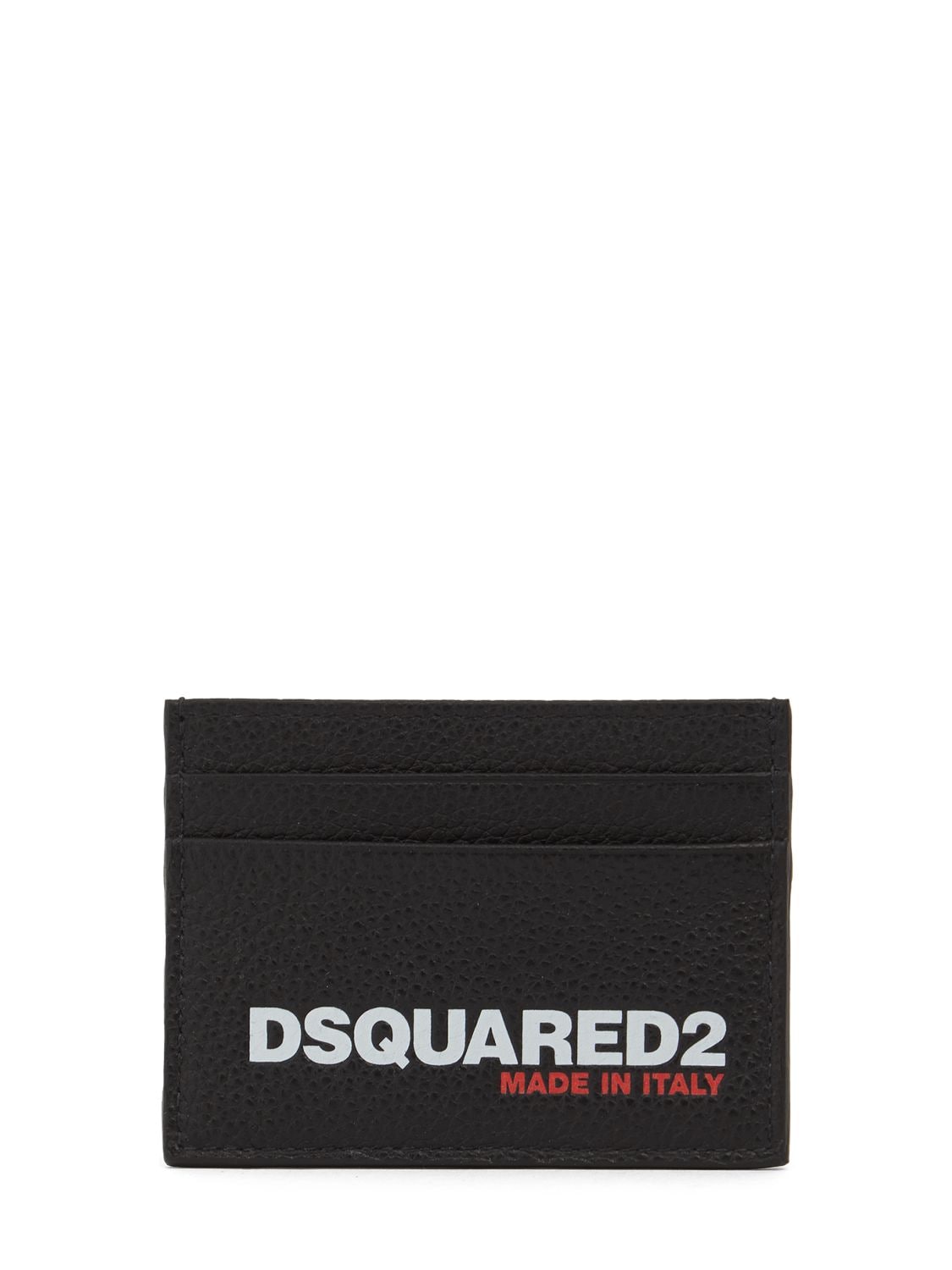 Dsquared2 Bob Leather Logo Card Holder In Black