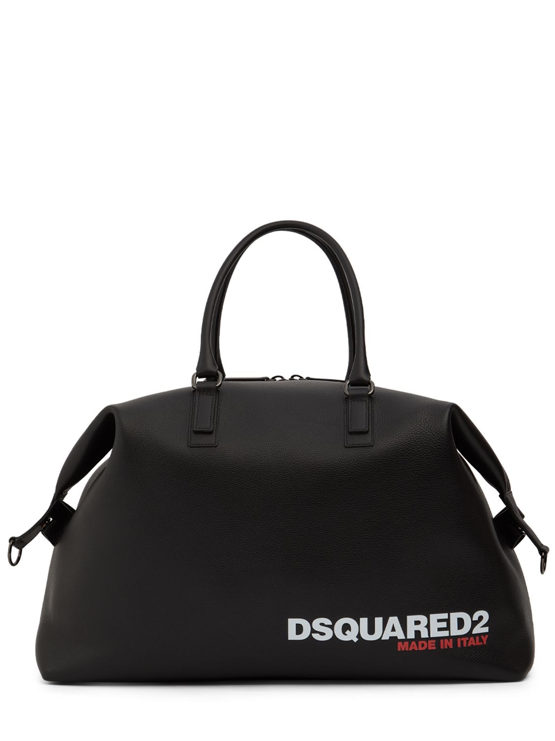 Shop Dsquared2 Bob Leather Logo Duffle Bag In Black