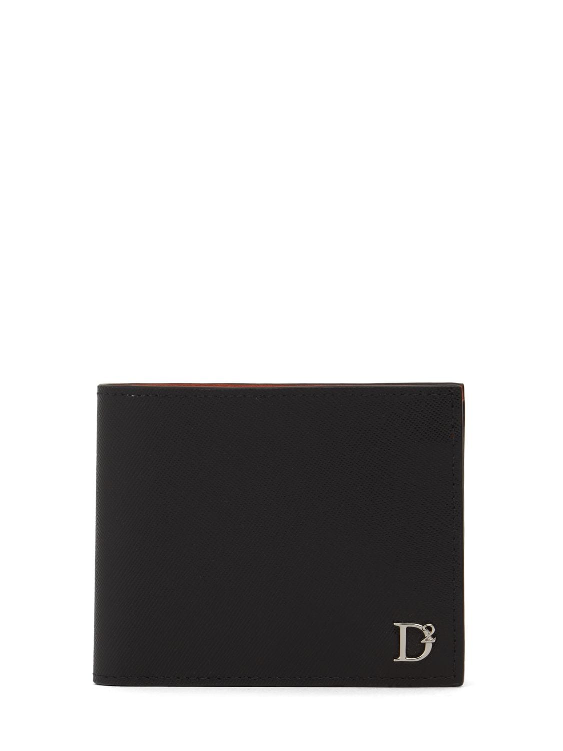 Dsquared2 D2 Statement Wallet In Black,orange