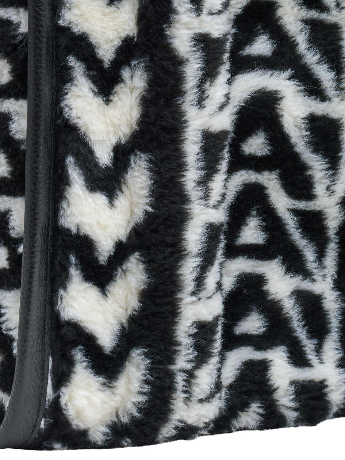 Shop Marc Jacobs The Medium Tote Faux Fur Bag In Black,ivory