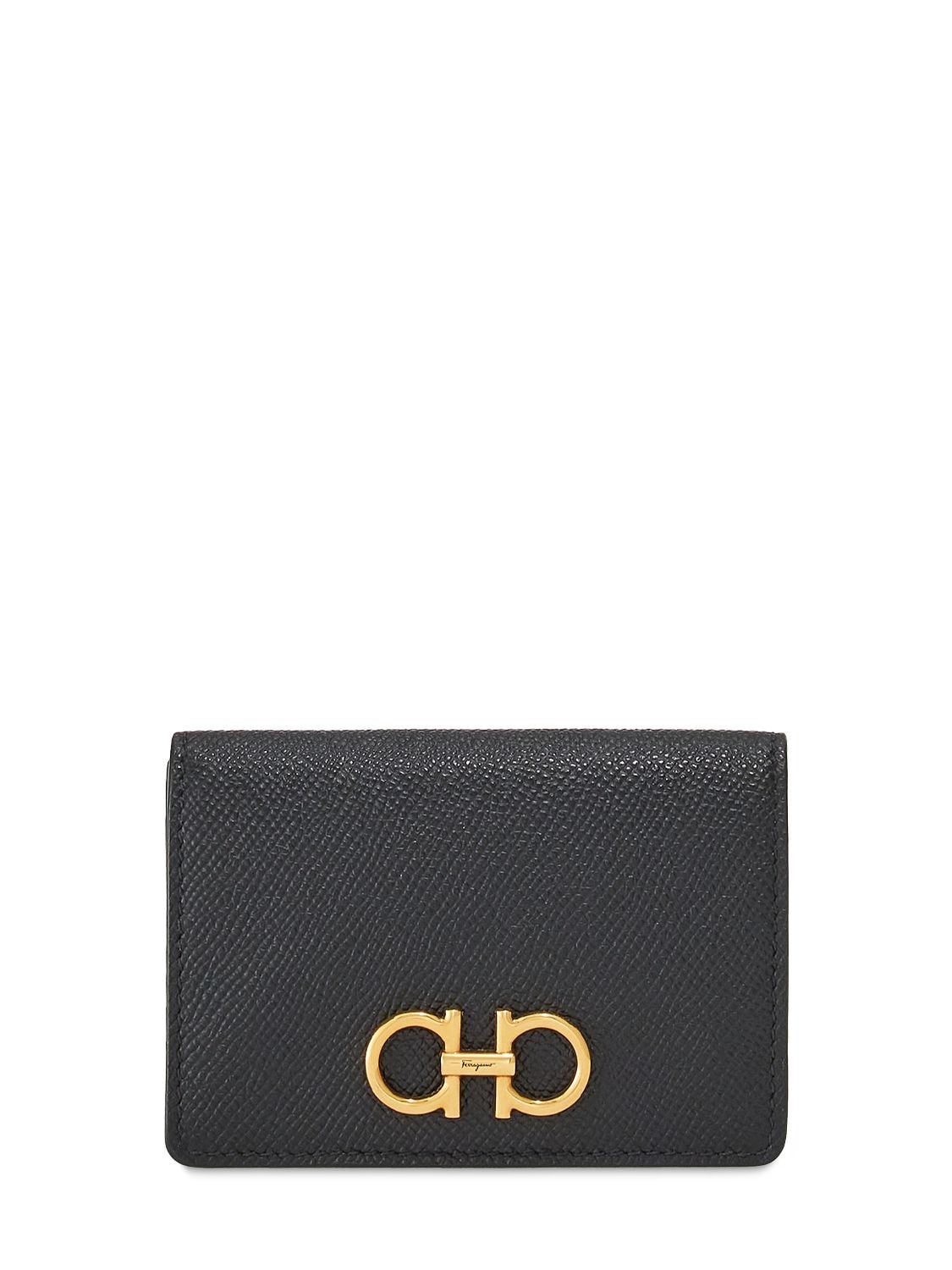 Gancini Leather Card Holder – WOMEN > ACCESSORIES > WALLETS