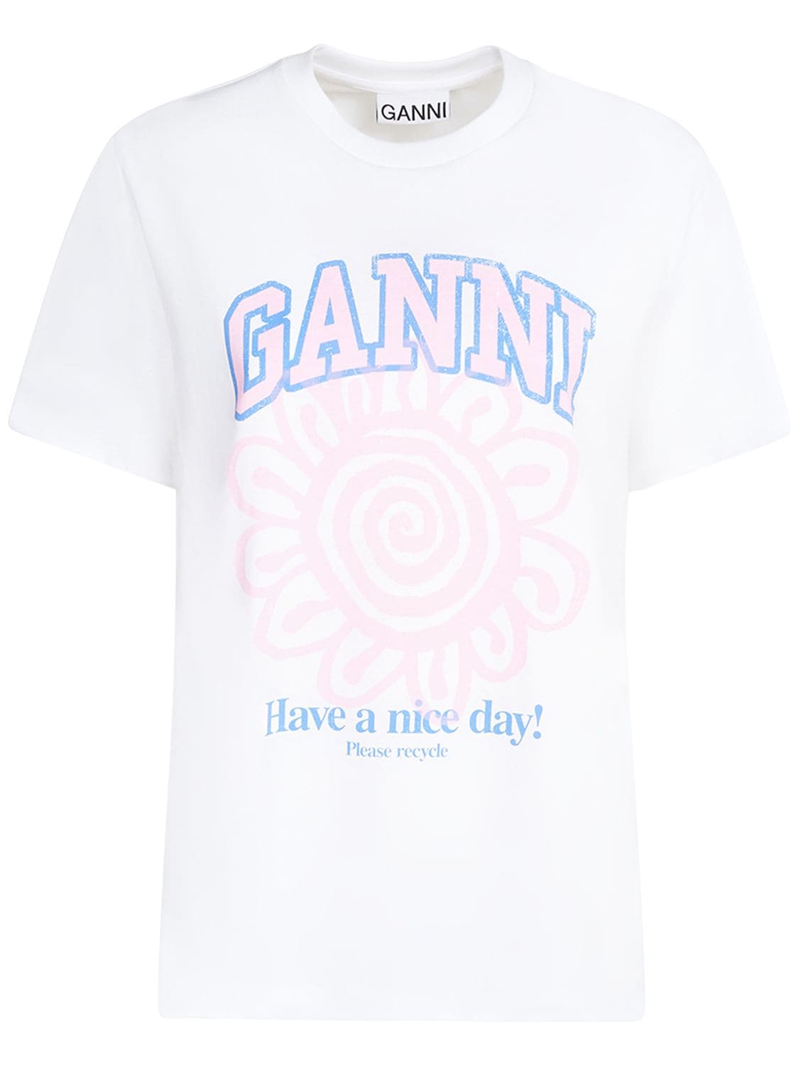 Basic Flower Print Cotton T-shirt – WOMEN > CLOTHING > T-SHIRTS