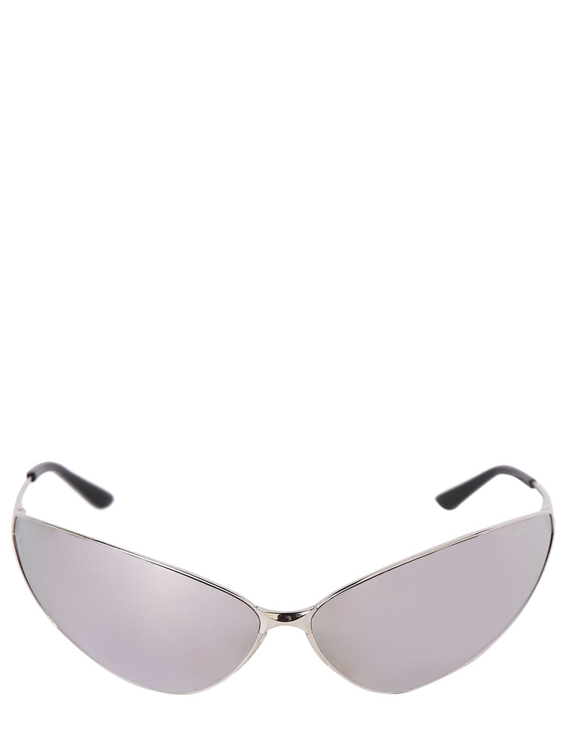 Shop Balenciaga 0315s Razor Cat Metal Sunglasses In Silber