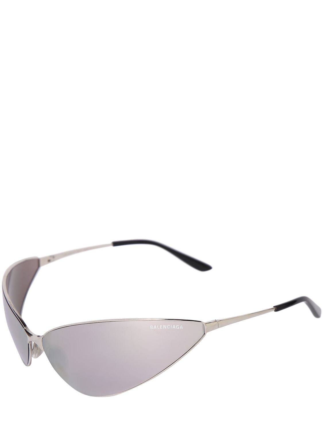 Shop Balenciaga 0315s Razor Cat Metal Sunglasses In Silber