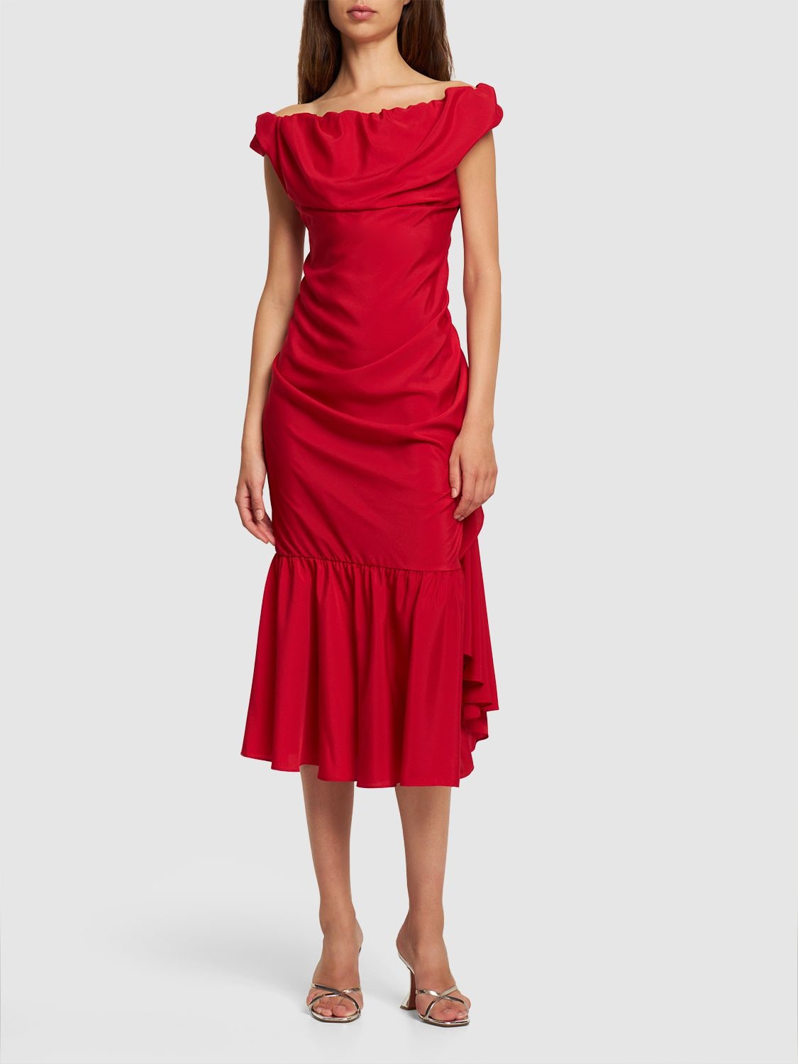 Vivienne Westwood Ginnie Frilled Crepe Midi Dress