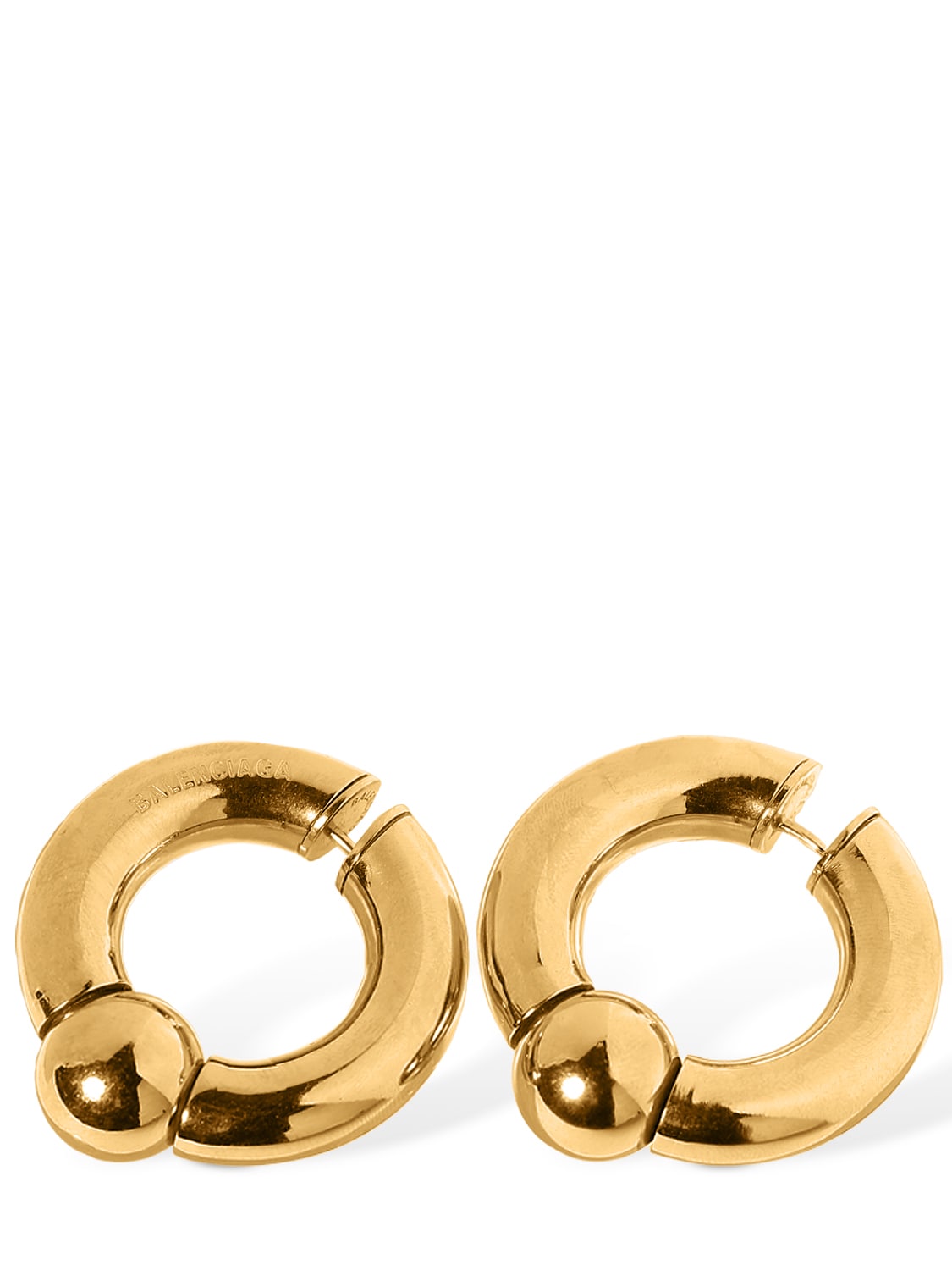 Balenciaga Mega Brass Earrings In Gold