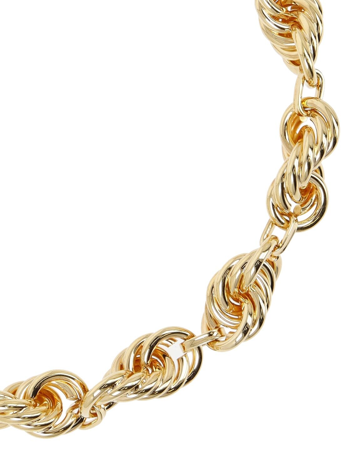 Shop Jil Sander Wrinkled Chain Necklace In Gold