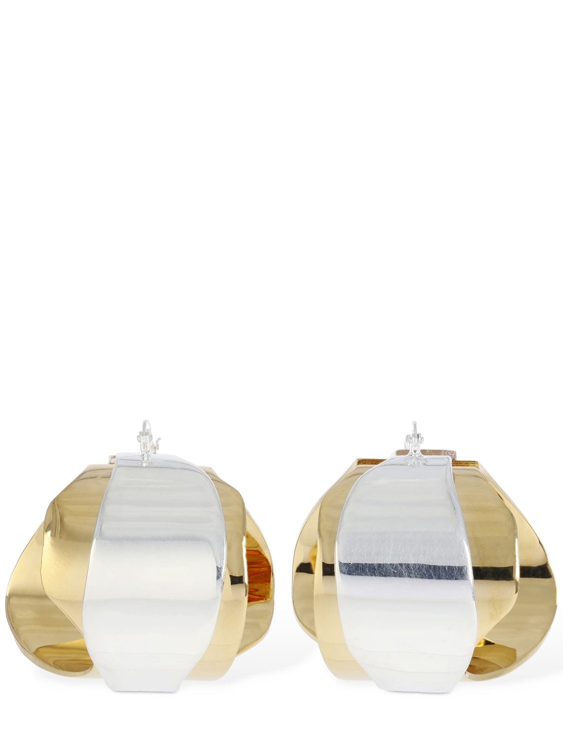 Jil Sander Bicolor Hoop Earrings In Gold,silver