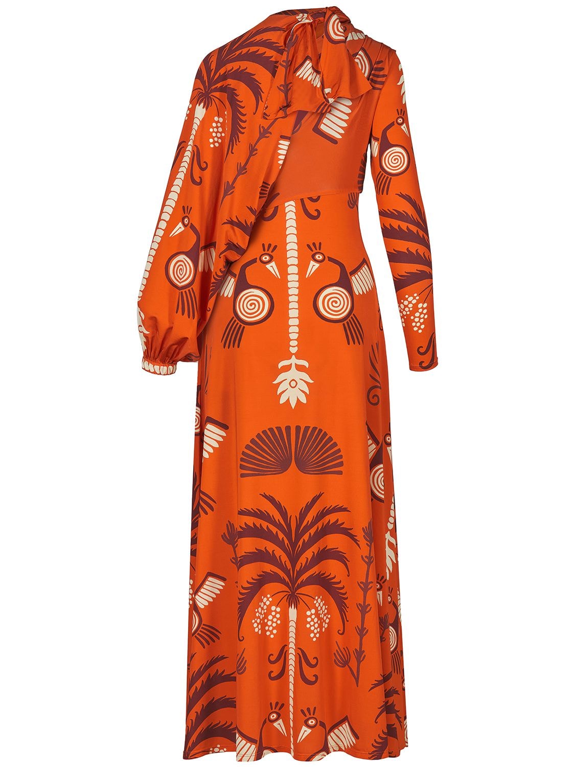 Shop Johanna Ortiz Aclla Ceremonial Print Jersey Midi Dress In Multicolor
