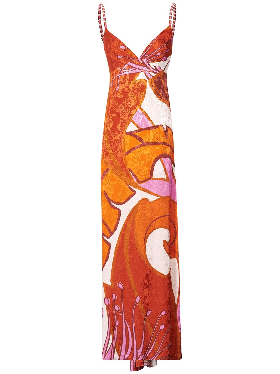 Shop Johanna Ortiz Written Fantasy Jacquard Long Dress In Multicolor