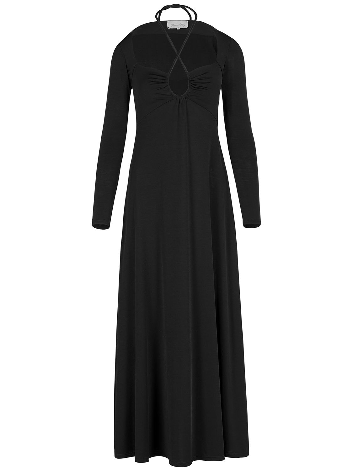 Image of Black Tapestry Of Time Jersey Midi Dress