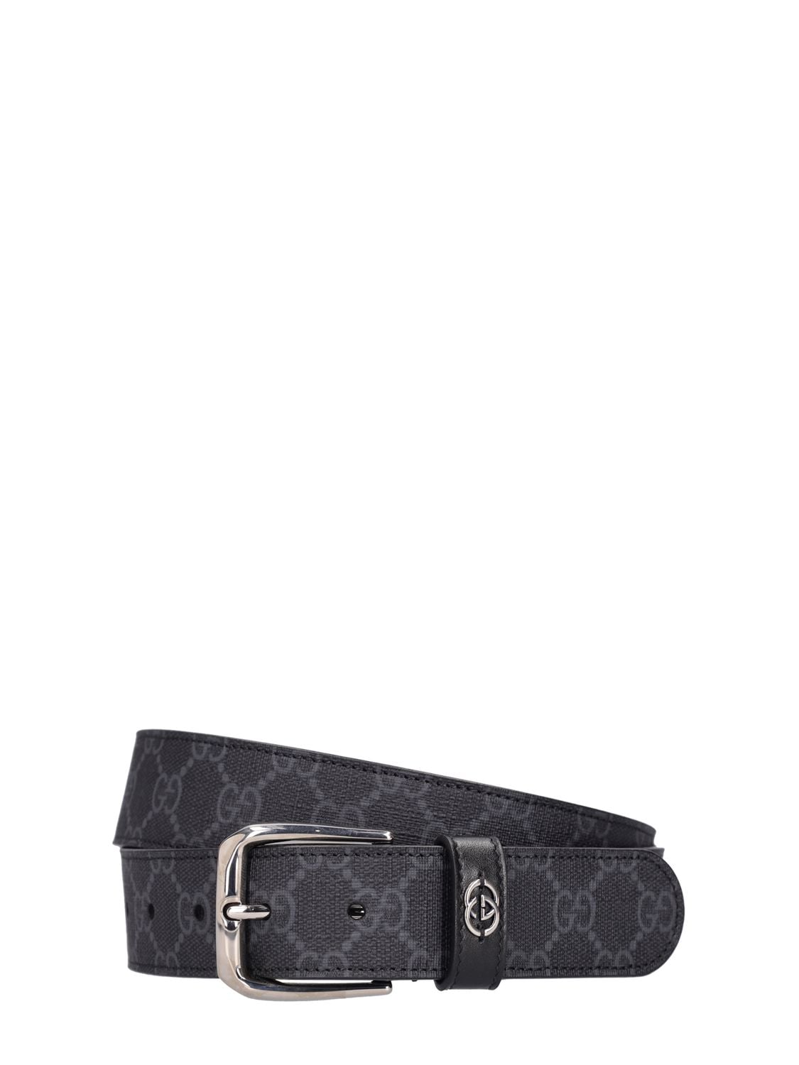 Gucci 3.5cm Gg Supreme Cotton Blend Belt In Black