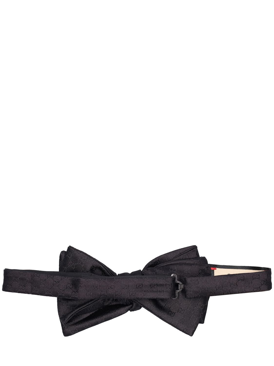 Shop Gucci Gg Silk Bow Tie In Black