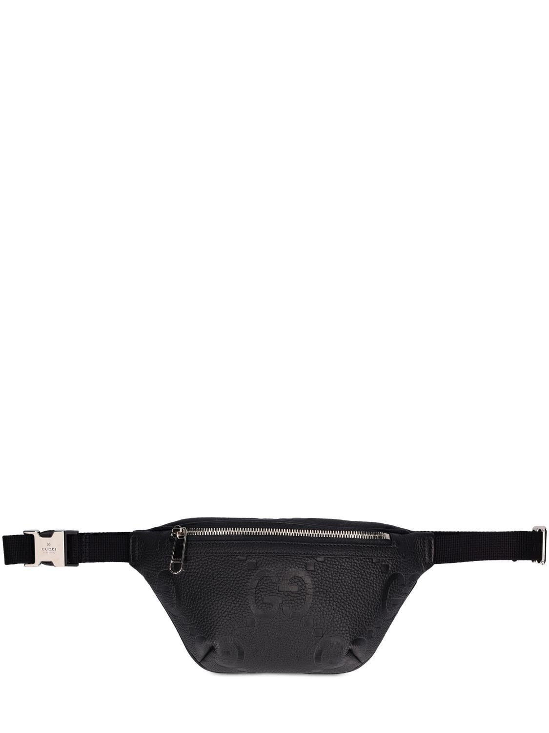 Gucci Gg Jumbo Leather Belt Bag In Black