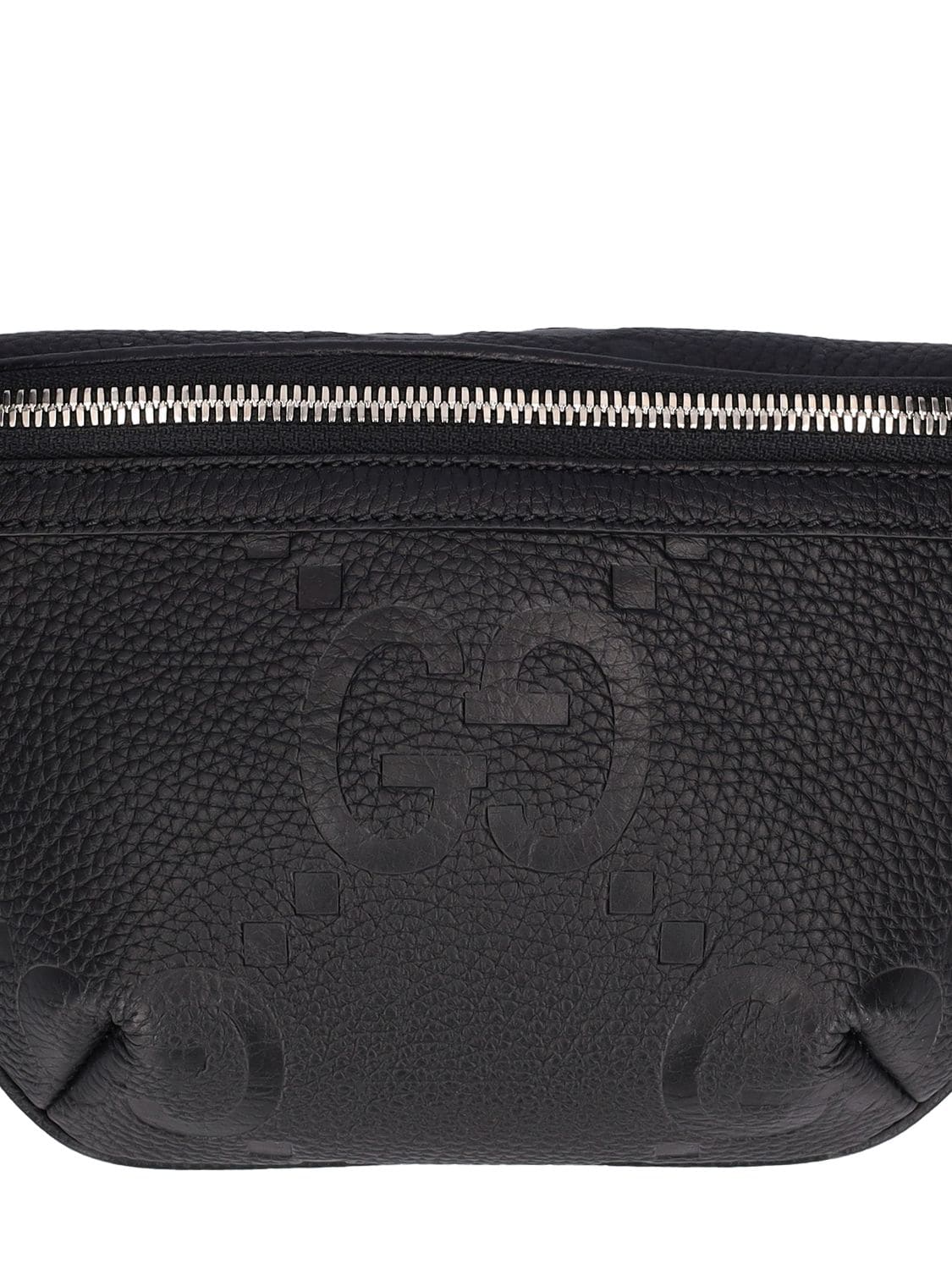 Shop Gucci Gg Jumbo Leather Belt Bag In Black