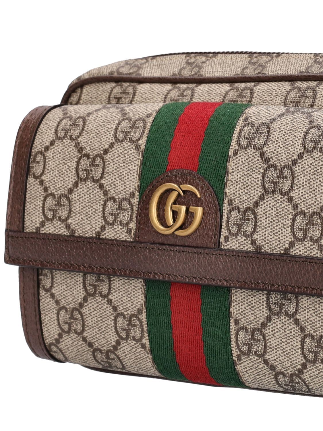 Shop Gucci Ophidia Gg Supreme Mini Bag In Beige,ebony