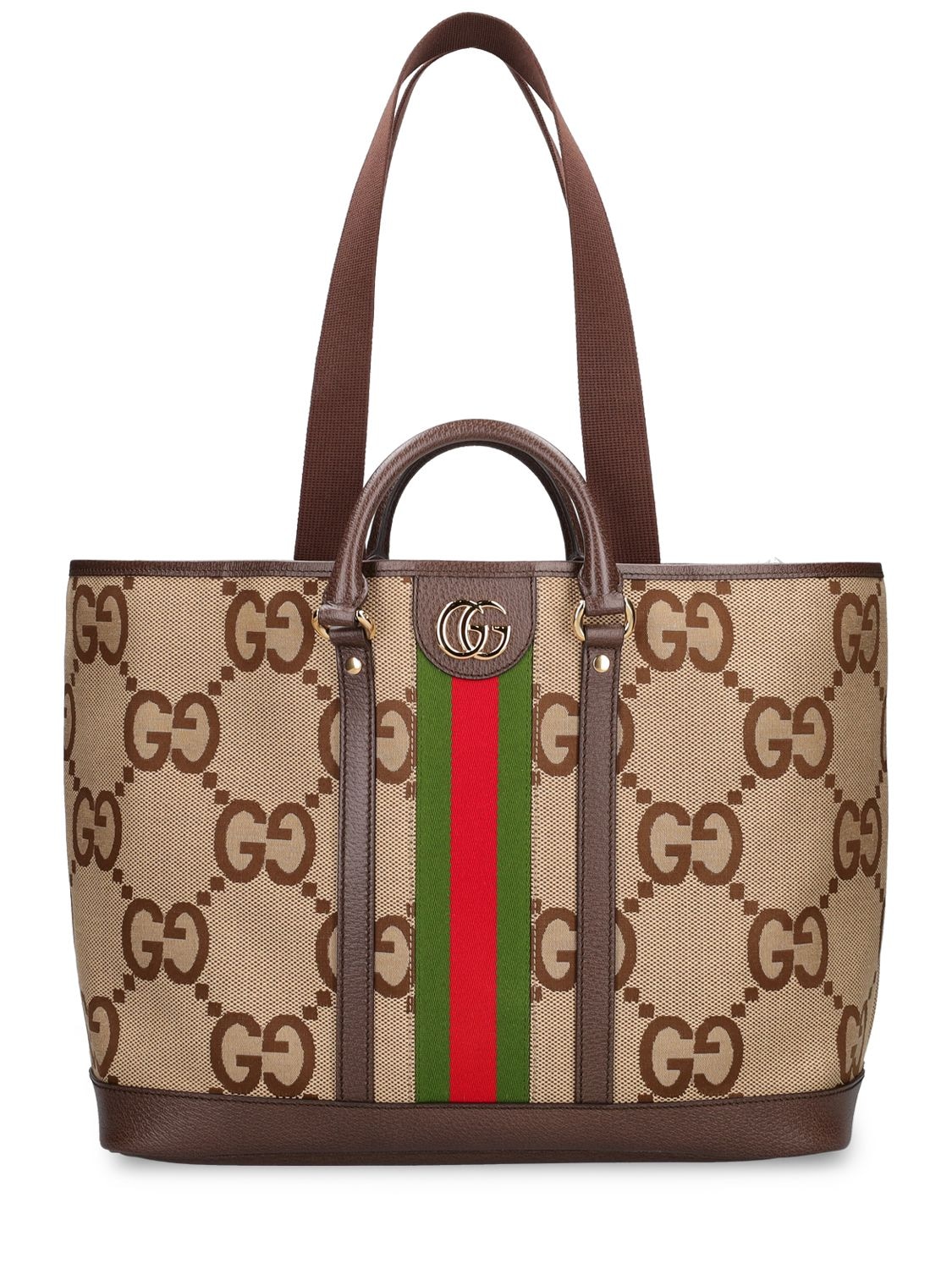 Gucci Gg Jumbo Canvas Tote Bag In Brown