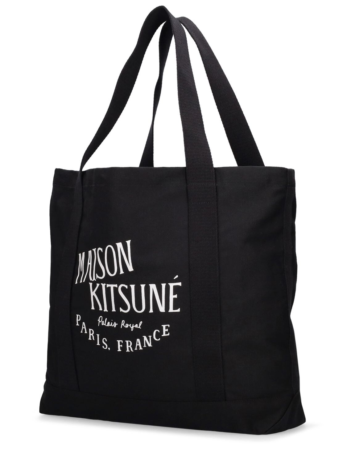Maison Kitsuné Updated Palais Royal Shopping Bag In Black | ModeSens