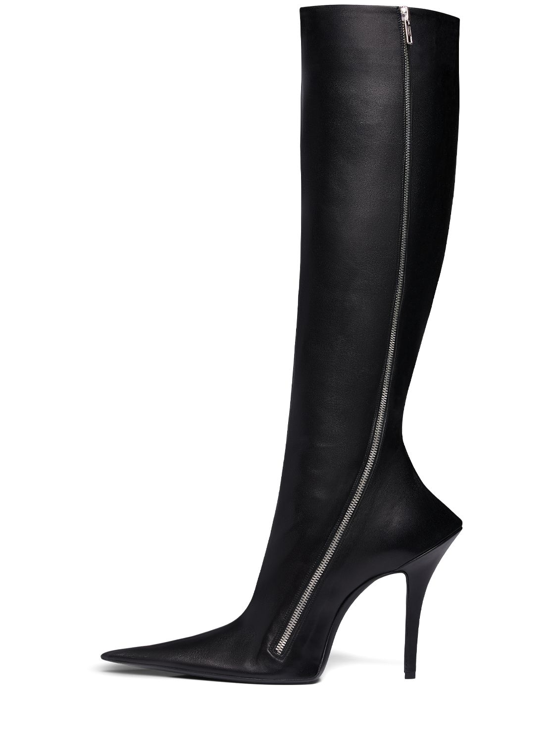 Shop Balenciaga 110mm Witch Leather Boots In Black