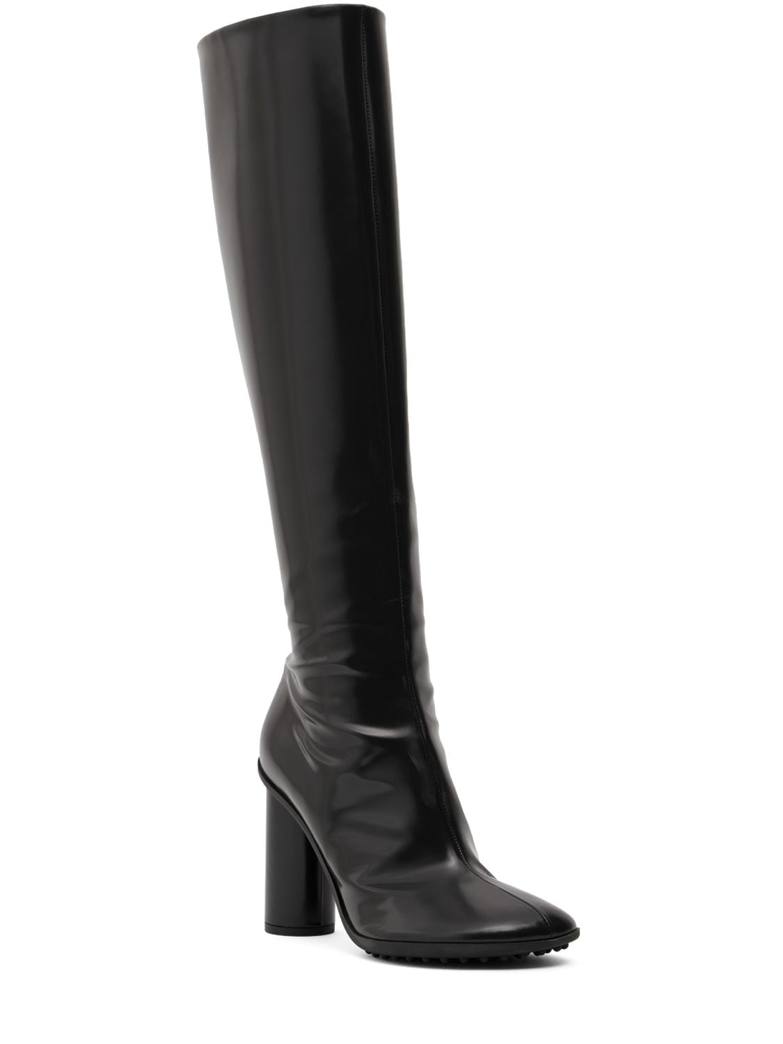 Shop Bottega Veneta 90mm Atomic Leather Boots In Black