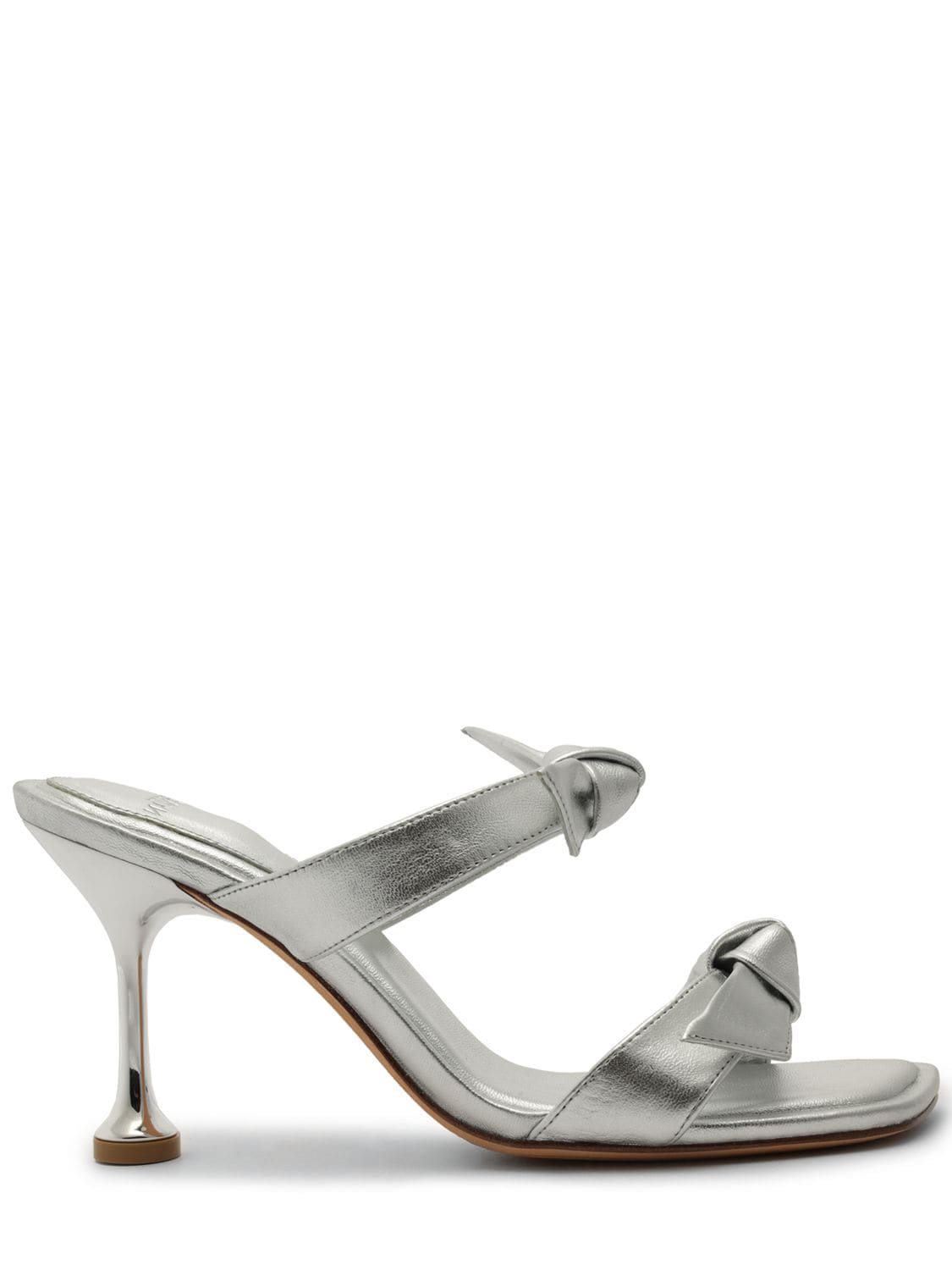 Alexandre Birman 85毫米clarita金属色皮革穆勒鞋 In Silver