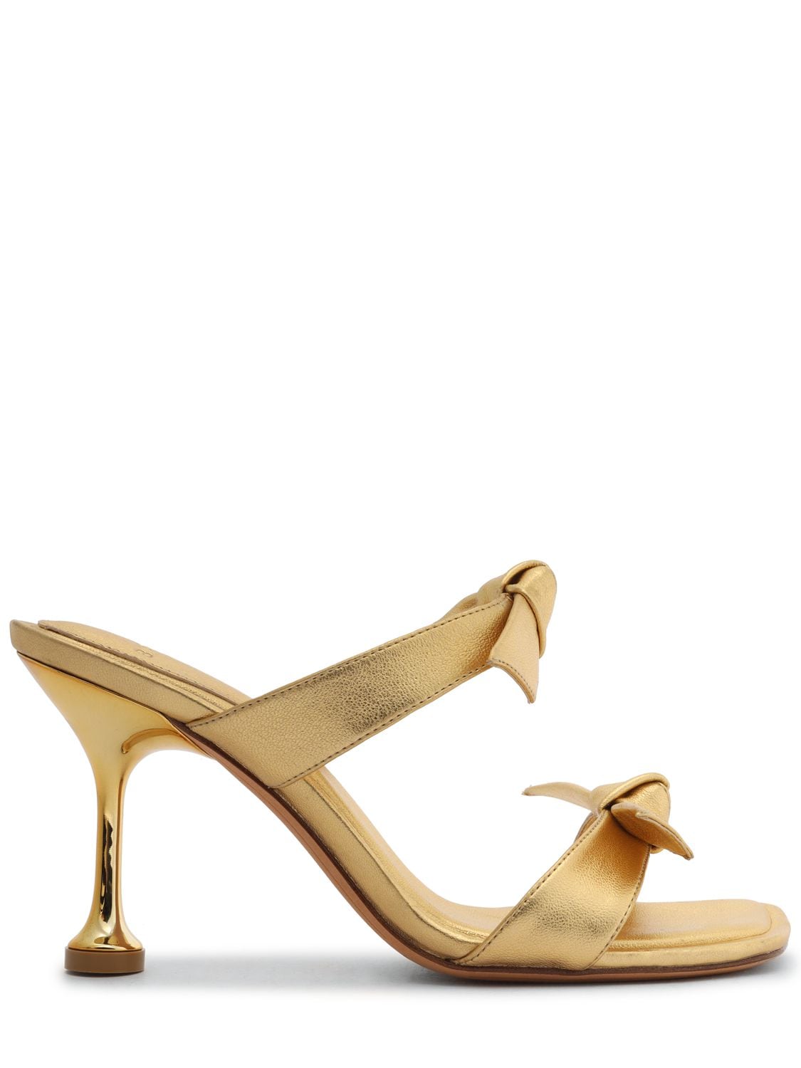 Alexandre Birman 85毫米clarita金属色皮革穆勒鞋 In Gold