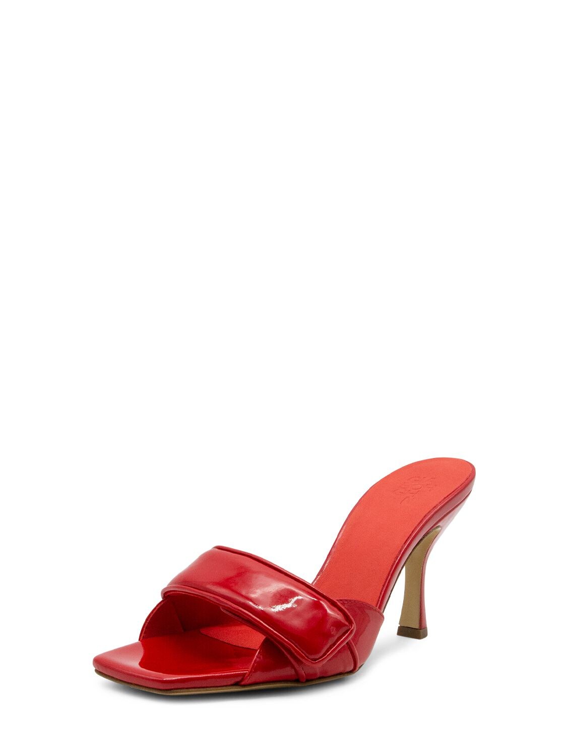 Shop Gia Borghini 80mm Alodie Patent Faux Leather Sandals In Red
