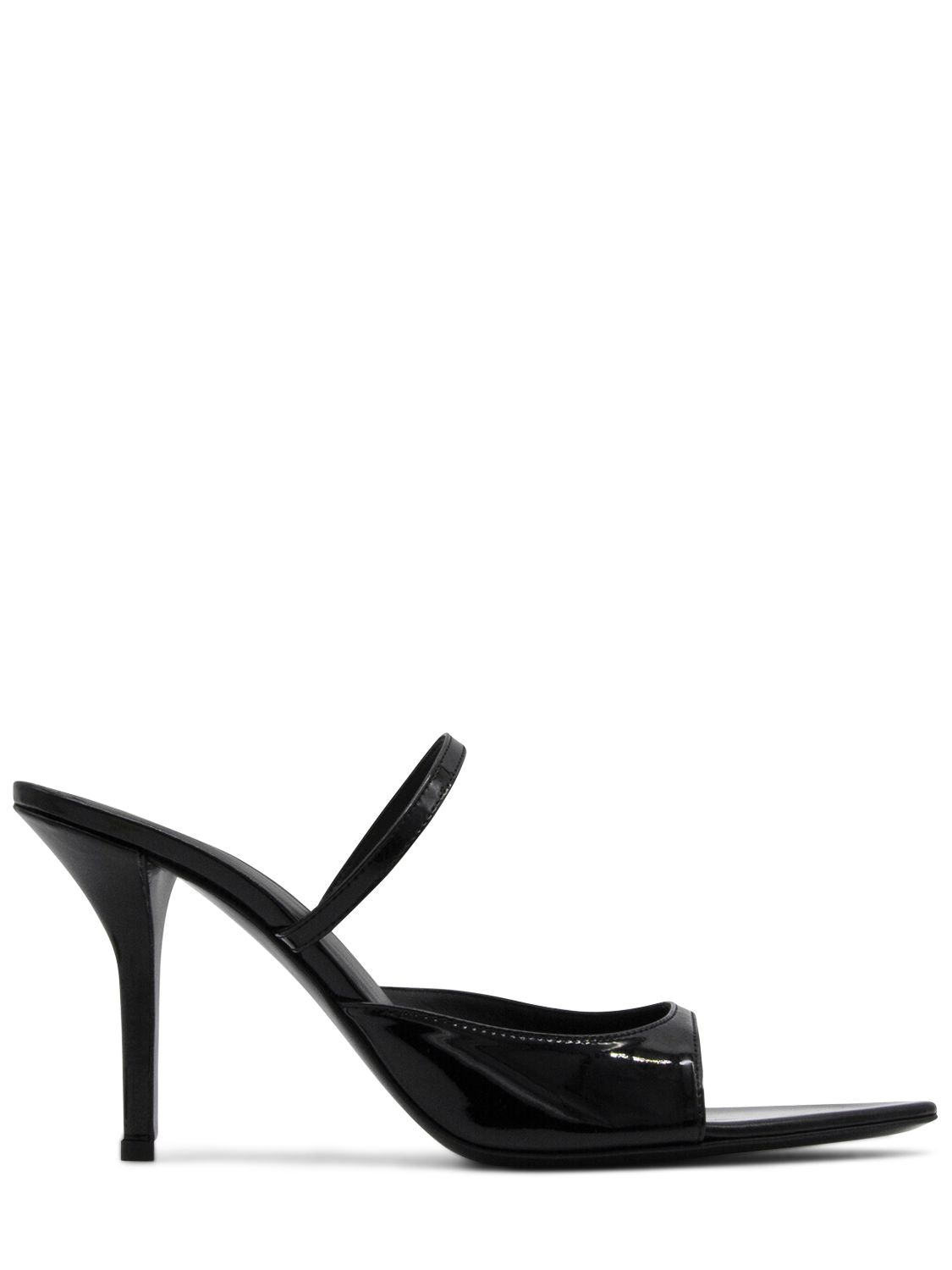 Shop Gia Borghini 85mm Aimeline Patent Faux Leather Sandal In Black