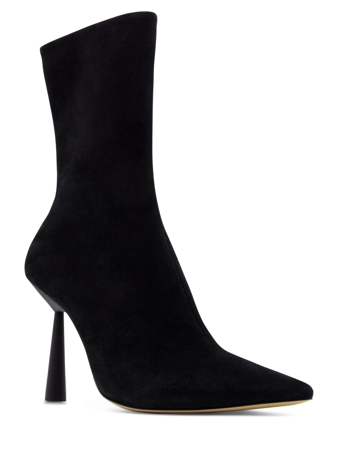 Shop Gia Borghini 100mm Rosie 7 Faux Suede Ankle Boots In Black