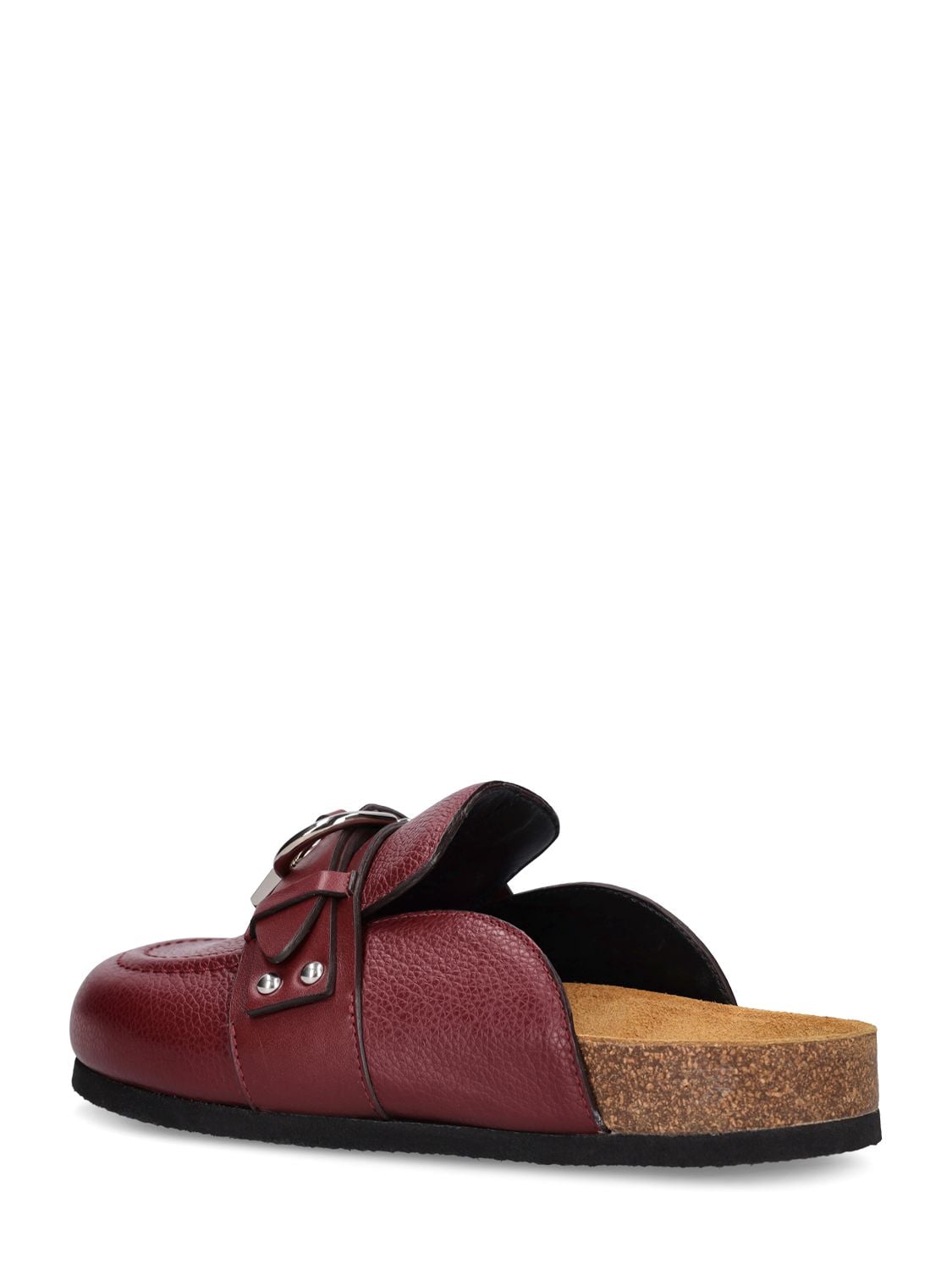 Shop Jw Anderson 15mm Punk Leather Loafers In Dark Red