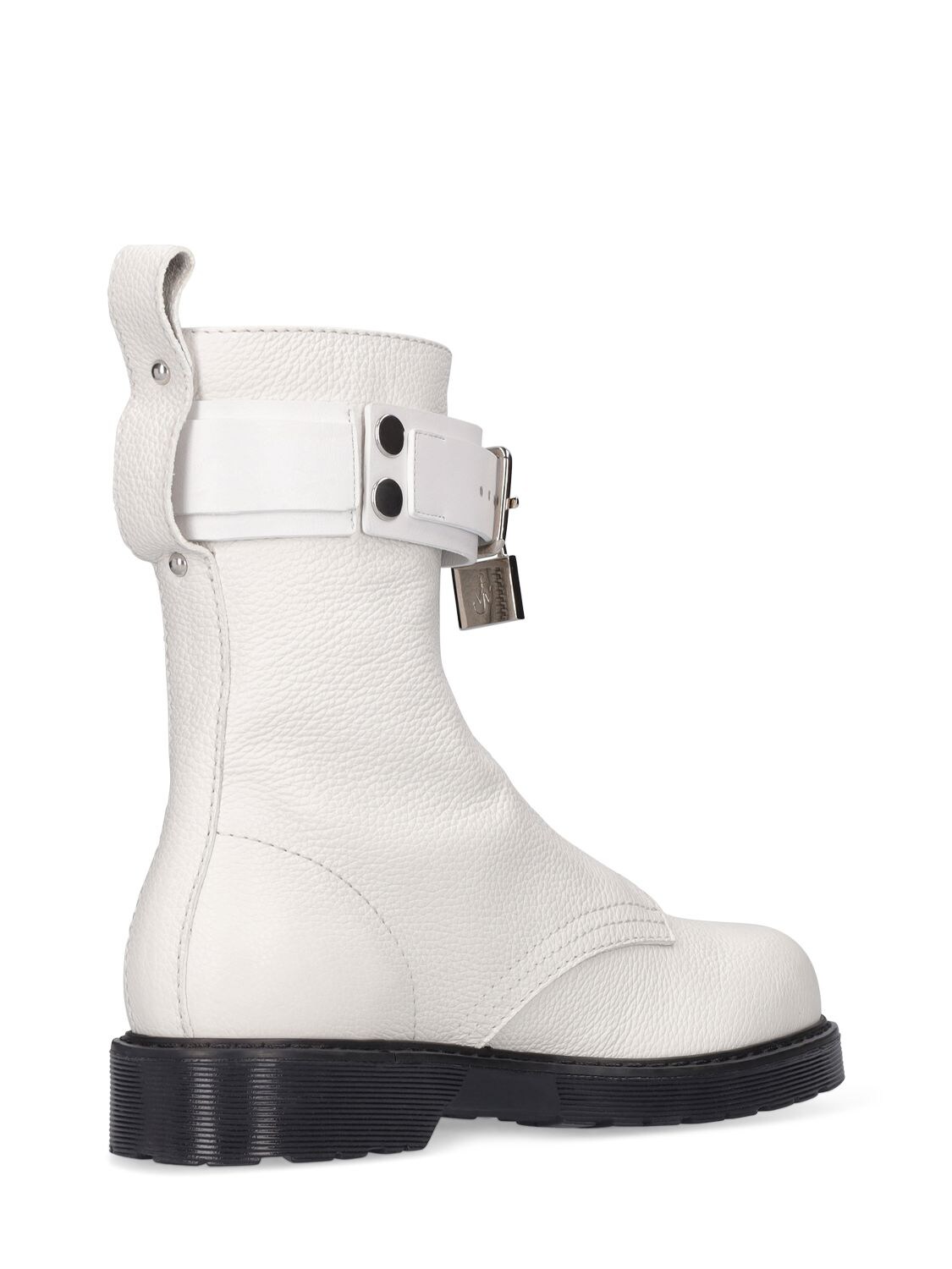 Shop Jw Anderson 25mm Punk Combat Leather Ankle Boots In White