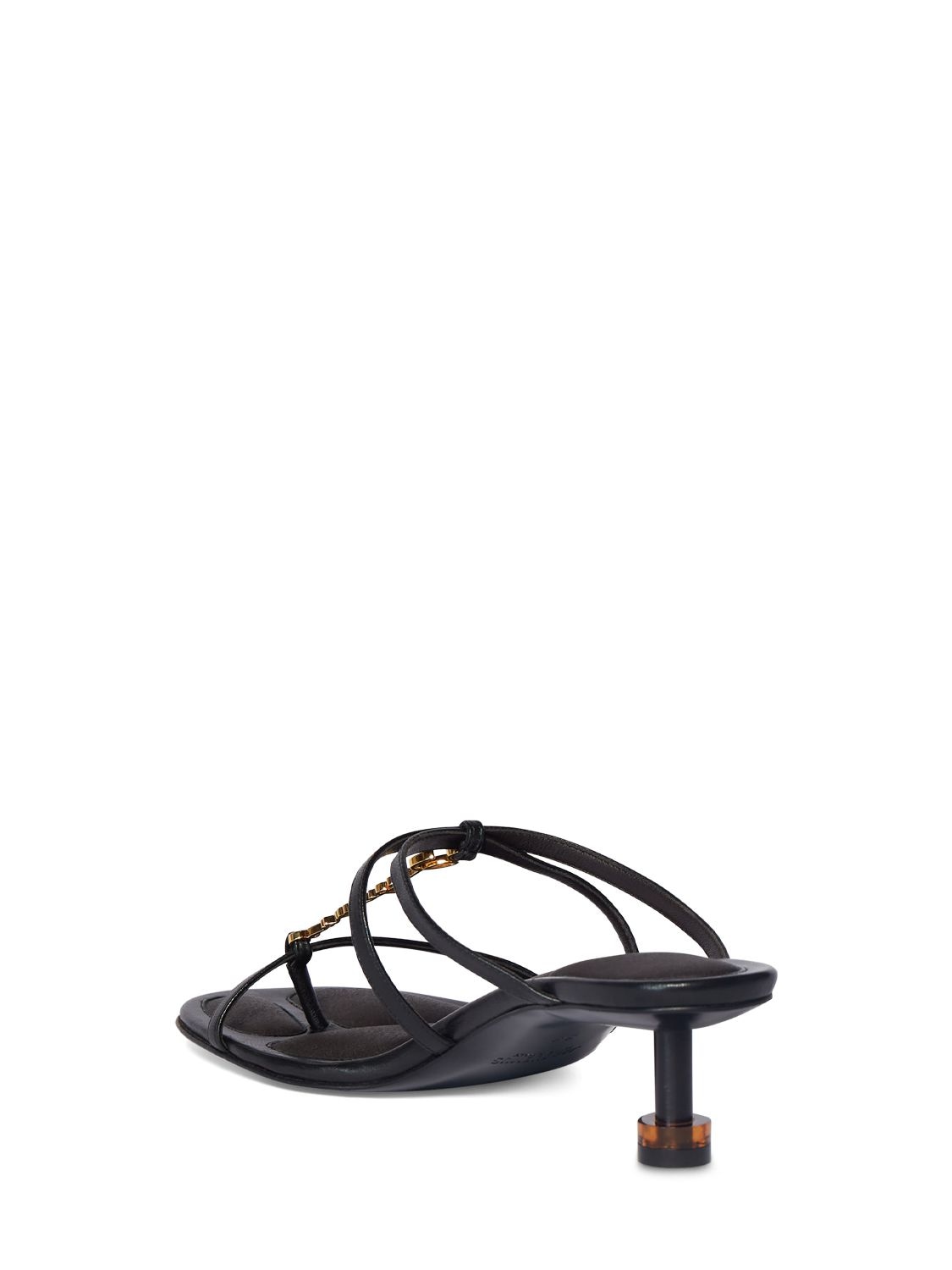 Shop Jacquemus 45mm Leather Mule Sandals In Black