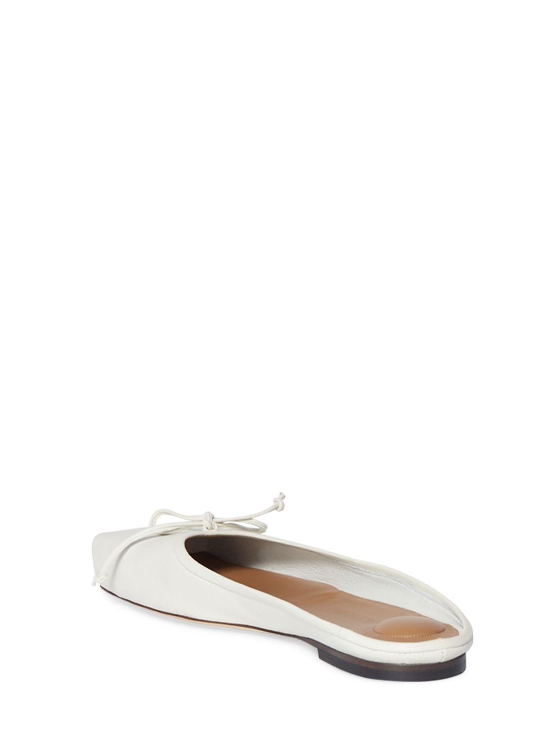 Shop Jacquemus 5mm Flat Leather Mules In Off-white